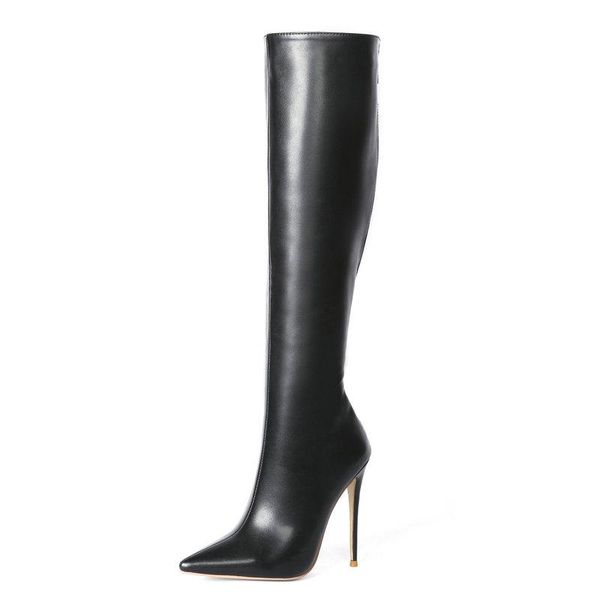 boots super high heel knee faxu leather women zipper pointed toe long autumn winter ladies shoes, Black
boots super high heel knee faxu leather women zipper pointed toe long autumn winter ladies shoes, Black