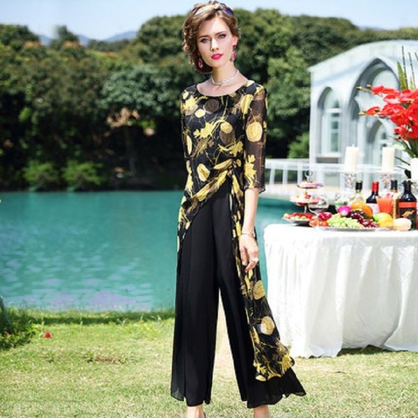 2021 the new neck chiffon female suit will see retro irregular fashion impression with loose leg yctn, Black;gray
2021 the new neck chiffon female suit will see retro irregular fashion impression with loose leg yctn, Black;gray