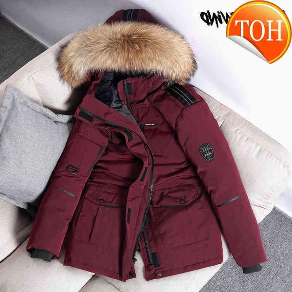 -30 degree winter jacket men parkas white duck down coat mid-length outdoor big fur collar hooded thick warm snow windbreaker, Black
-30 degree winter jacket men parkas white duck down coat mid-length outdoor big fur collar hooded thick warm snow windbreaker, Black