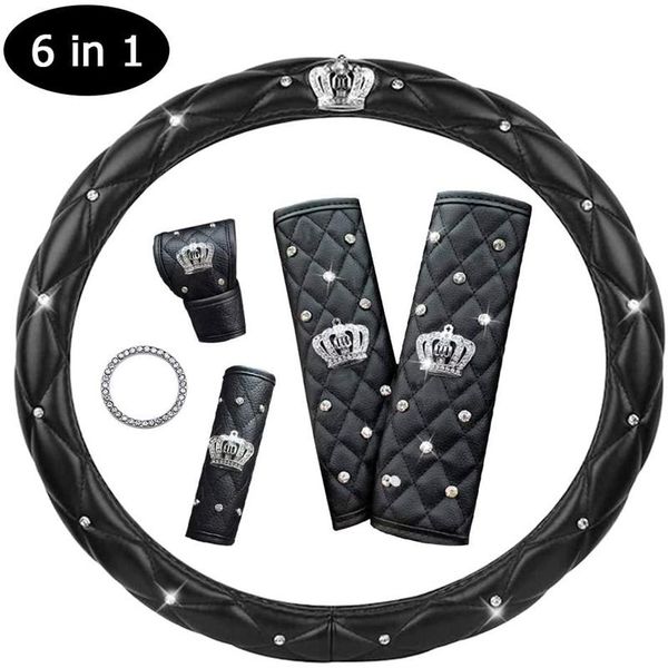 steering wheel covers super soft leather car cover with bling crystal rhinestone crown auto accessories kit set for 15 inch women girls
steering wheel covers super soft leather car cover with bling crystal rhinestone crown auto accessories kit set for 15 inch women girls