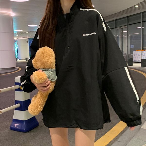 2021 autumn new all-match casual half zipper stand-up collar long-sleeved sweatshirt jacket streetwear 0a9z, Black
2021 autumn new all-match casual half zipper stand-up collar long-sleeved sweatshirt jacket streetwear 0a9z, Black