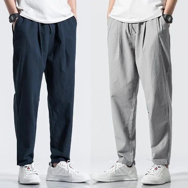 men's pants 6xl linen men clothing harajuku loose casual cropped trousers chinese style plus size summer thin solid pantalon homme, Black
men's pants 6xl linen men clothing harajuku loose casual cropped trousers chinese style plus size summer thin solid pantalon homme, Black
