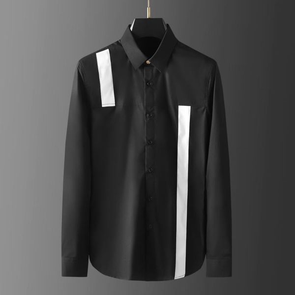 men's casual shirts black white ribbon male long sleeve mens dress fashion slim fit party man 3xl, White;black
men's casual shirts black white ribbon male long sleeve mens dress fashion slim fit party man 3xl, White;black