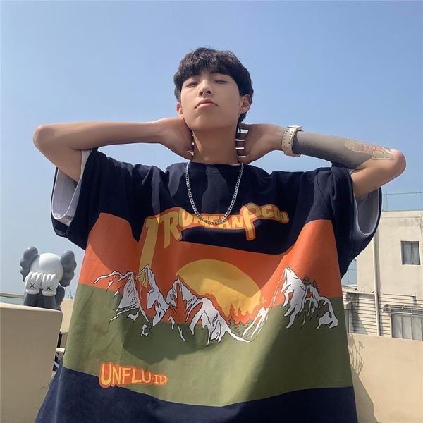 men's t-shirts sun mountain printed loose short-sleeved short 2021 summer japanese fashion trend oversize harajuku hip-hop o-neck t-shi, White;black
men's t-shirts sun mountain printed loose short-sleeved short 2021 summer japanese fashion trend oversize harajuku hip-hop o-neck t-shi, White;black