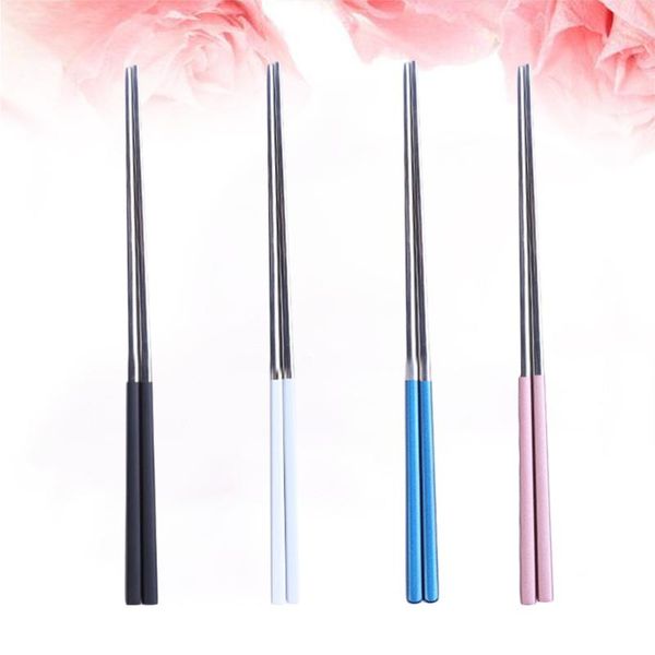 chopsticks 4 pairs of 304 stainless steel polished square reusable overgild nonslip for home (black/white/pink/blue))
chopsticks 4 pairs of 304 stainless steel polished square reusable overgild nonslip for home (black/white/pink/blue))