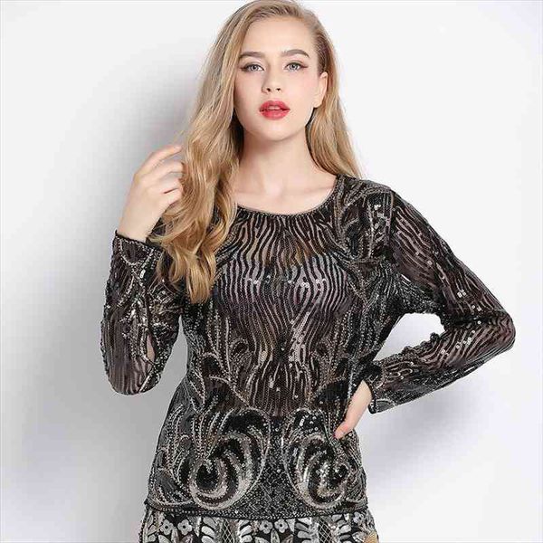 vintage 1960s o-neck long sleeve heavy embroidered leaf floral sequin beaded mesh see-through lace shirt women blouse, White
vintage 1960s o-neck long sleeve heavy embroidered leaf floral sequin beaded mesh see-through lace shirt women blouse, White