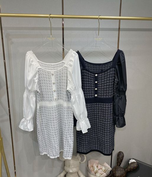 2021 spring xiaoxiangquzhu ice silk patchwork trumpet sleeve square neck with slim waist and versatile long sleeve dress, White
2021 spring xiaoxiangquzhu ice silk patchwork trumpet sleeve square neck with slim waist and versatile long sleeve dress, White