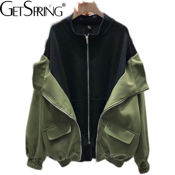 women's jackets getspring women jacket color matching fake two ladies coat full sleeve zipper loose casual long female coats autumn 20, Black;brown
women's jackets getspring women jacket color matching fake two ladies coat full sleeve zipper loose casual long female coats autumn 20, Black;brown