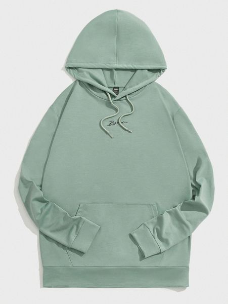 men drop shoulder letter pattern kangaroo pocket drawstring hoodie n6kd#, Black
men drop shoulder letter pattern kangaroo pocket drawstring hoodie n6kd#, Black