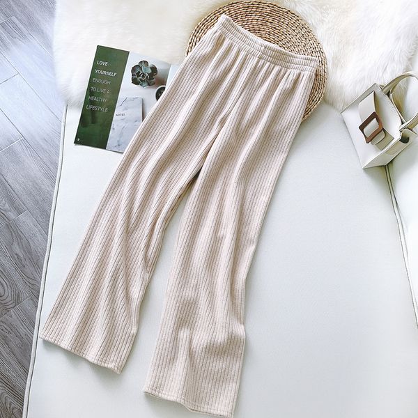 new autumn 2021 knitted casual ankle length pure color women clothes high waist stright pants 3e6a, Black;white
new autumn 2021 knitted casual ankle length pure color women clothes high waist stright pants 3e6a, Black;white