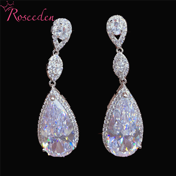 dangle & chandelier water drop cubic zirconia earring long cz earrings women bride party jewelry re4209, Silver
dangle & chandelier water drop cubic zirconia earring long cz earrings women bride party jewelry re4209, Silver