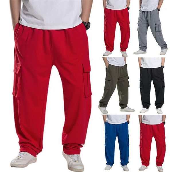 men's pants solid color cargo men loose trousers plain casual multi-pocket long sport jogging bottoms plus size, Black
men's pants solid color cargo men loose trousers plain casual multi-pocket long sport jogging bottoms plus size, Black