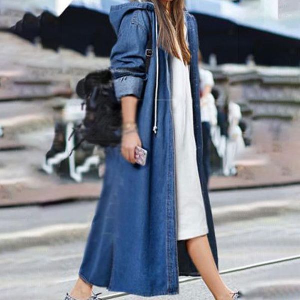 women's wool & blends women long denim trench coat fashion solid sleeve patchwork hooded collar cardigan single-breasted loose winter l, Black
women's wool & blends women long denim trench coat fashion solid sleeve patchwork hooded collar cardigan single-breasted loose winter l, Black