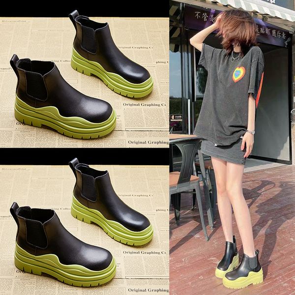 mona same 2021 autumn chelsea thick sol middle tube cowhide chimney martin short boot, Black
mona same 2021 autumn chelsea thick sol middle tube cowhide chimney martin short boot, Black
