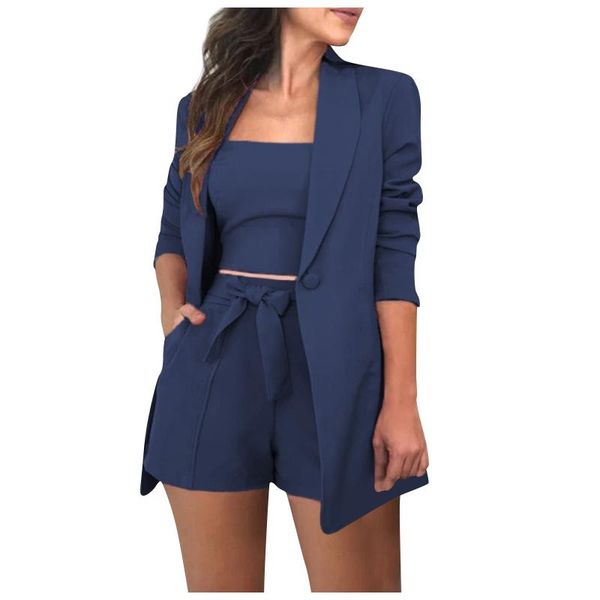 women's tracksuits 2021 spring and summer fashion temperament solid color undershirt high waist shorts three pieces set, Gray
women's tracksuits 2021 spring and summer fashion temperament solid color undershirt high waist shorts three pieces set, Gray