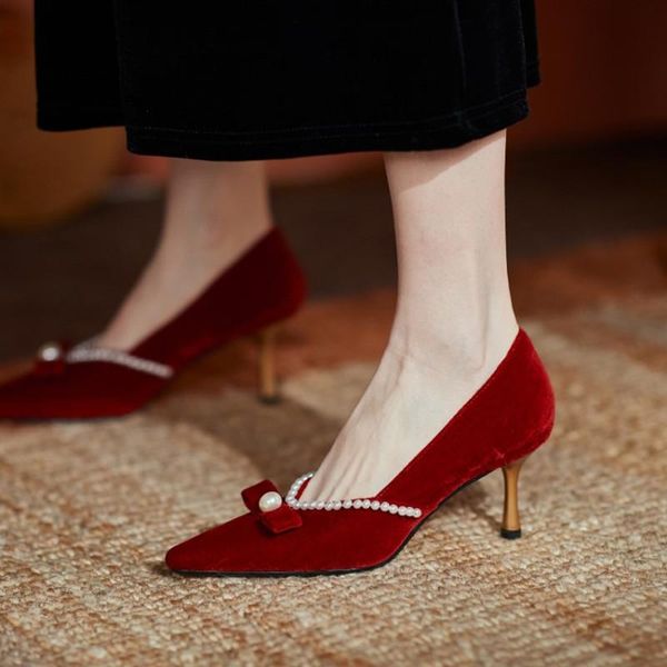 ochanmeb designer velvet shoes women sweet bowtie pearls party wedding bridal shoes stiletto heels pumps red black
ochanmeb designer velvet shoes women sweet bowtie pearls party wedding bridal shoes stiletto heels pumps red black