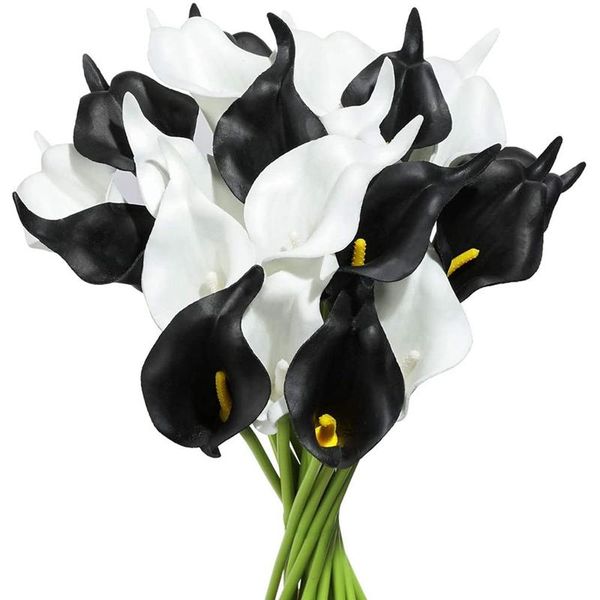 decorative flowers & wreaths 20pcs calla lily bridal wedding bouquet pu artificial arrangement for home office party decor(black and white)
decorative flowers & wreaths 20pcs calla lily bridal wedding bouquet pu artificial arrangement for home office party decor(black and white)