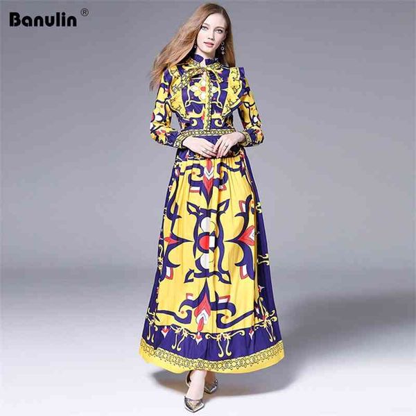 banulin fashion autumn runway long sleeve dress women's floral printed ruffles bow tie pleated robe ete femme 210603, Black;gray
banulin fashion autumn runway long sleeve dress women's floral printed ruffles bow tie pleated robe ete femme 210603, Black;gray