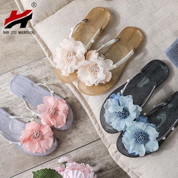 slippers nan jiu mountain summer sandals and flowers transparent flip-flops home non-slip outside wear beach shoes, Black
slippers nan jiu mountain summer sandals and flowers transparent flip-flops home non-slip outside wear beach shoes, Black