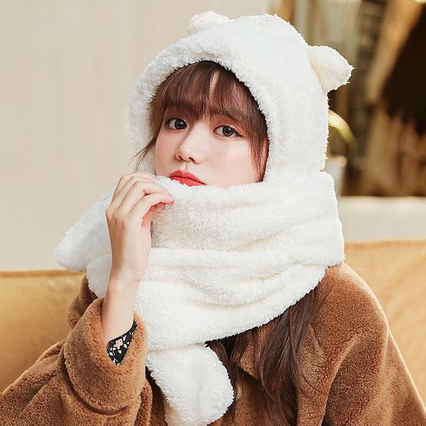hats, scarves & gloves sets winter hat scarf integrated women's windproof and warm ears cartoon cute lamb plush, Blue;gray
hats, scarves & gloves sets winter hat scarf integrated women's windproof and warm ears cartoon cute lamb plush, Blue;gray