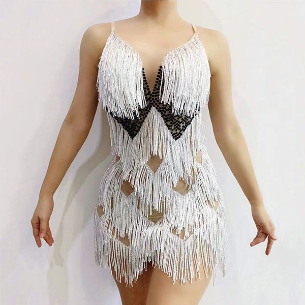 white tassels rhinestone stretch latin dance dress women singer catwalk stage show costume gogo dancer rave clothes vdvdb3360, Black;red
white tassels rhinestone stretch latin dance dress women singer catwalk stage show costume gogo dancer rave clothes vdvdb3360, Black;red