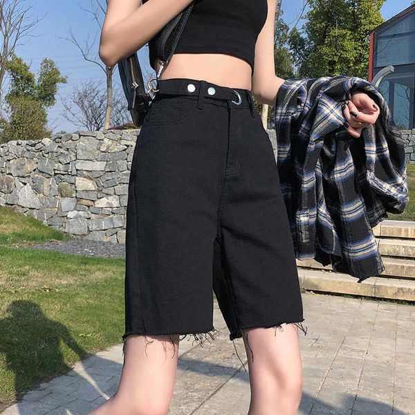 style hong kong high waist net red loose straight jeans shorts women's summer pants in trendy black, Blue
style hong kong high waist net red loose straight jeans shorts women's summer pants in trendy black, Blue
