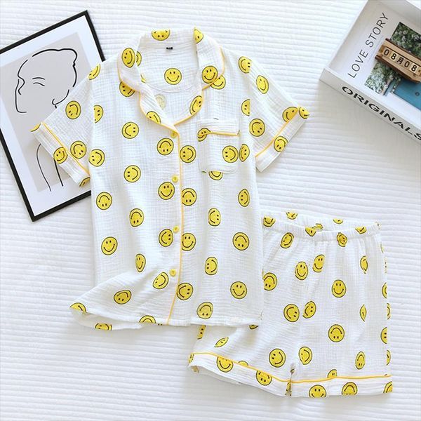 summer style cotton gauze short women sleepwear sleeved shorts casual pajamas suit crepe smiley thin home pygama femme, Black;red
summer style cotton gauze short women sleepwear sleeved shorts casual pajamas suit crepe smiley thin home pygama femme, Black;red