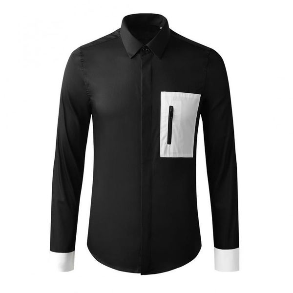 men's casual shirts 100% cotton mens luxury zipper pocket long sleeve dress fashion slim fit party male 3xl, White;black
men's casual shirts 100% cotton mens luxury zipper pocket long sleeve dress fashion slim fit party male 3xl, White;black