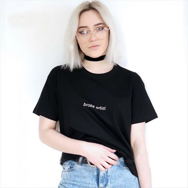 broke artist print cotton womens t shirt casual funny yong girl tee hipster tumblr ins drop ship s 130, White
broke artist print cotton womens t shirt casual funny yong girl tee hipster tumblr ins drop ship s 130, White