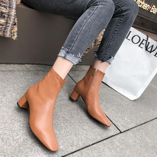 boots classic women ankle genuine leather fashion concise working casual thick heels basic autumn winter shoes woman 2021, Black
boots classic women ankle genuine leather fashion concise working casual thick heels basic autumn winter shoes woman 2021, Black