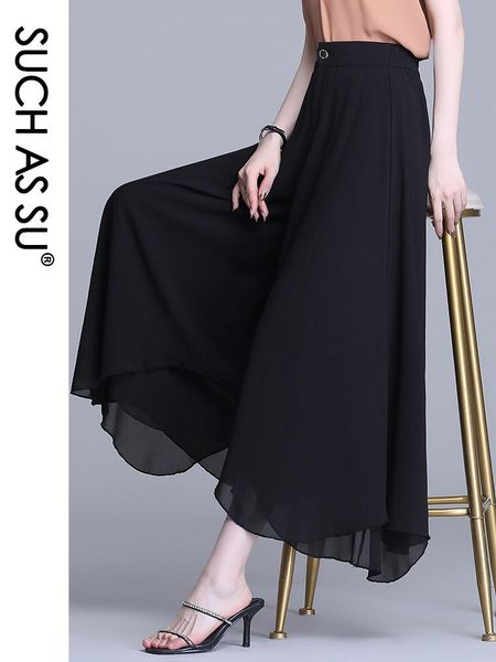 women's pants & capris summer skirts 2021 chiffon asymmetry elastic high waist fashion female black wide leg s-xxxl plus size culottes, Black;white
women's pants & capris summer skirts 2021 chiffon asymmetry elastic high waist fashion female black wide leg s-xxxl plus size culottes, Black;white