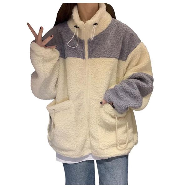 women's new plush sweatshirt pocket loose stitching cute drawstring hoodie fashion warm clothes girl lovely clothing l4, Black
women's new plush sweatshirt pocket loose stitching cute drawstring hoodie fashion warm clothes girl lovely clothing l4, Black
