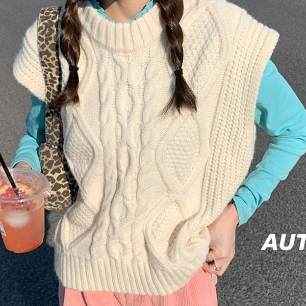 spring 2021 women casual loose round neck patchwork loose short minimalist sleeveless pullover knitting vest coat 8q366, Black;brown
spring 2021 women casual loose round neck patchwork loose short minimalist sleeveless pullover knitting vest coat 8q366, Black;brown