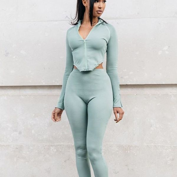 2021 spring summer new casual slash solid long sleeve with upper zipper tight pants two female ensemble yfk8, Gray
2021 spring summer new casual slash solid long sleeve with upper zipper tight pants two female ensemble yfk8, Gray
