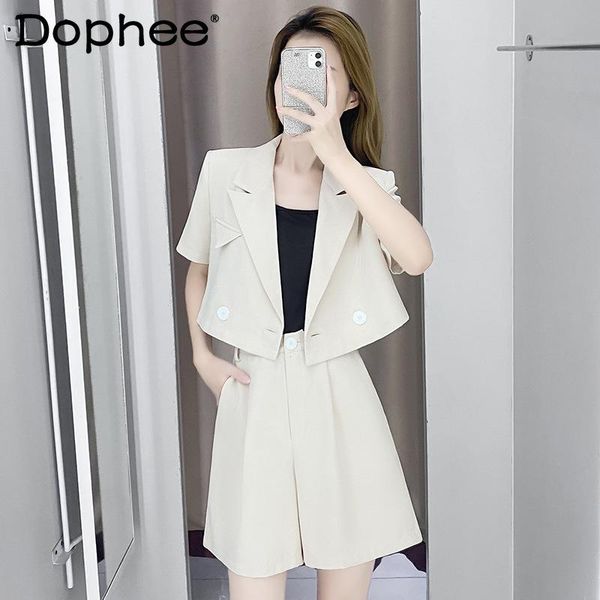 women's tracksuits suit with shorts women tracksuit 2021 summer apricot short-sleeved small jacket +high waist blazer two-piece set, Gray
women's tracksuits suit with shorts women tracksuit 2021 summer apricot short-sleeved small jacket +high waist blazer two-piece set, Gray