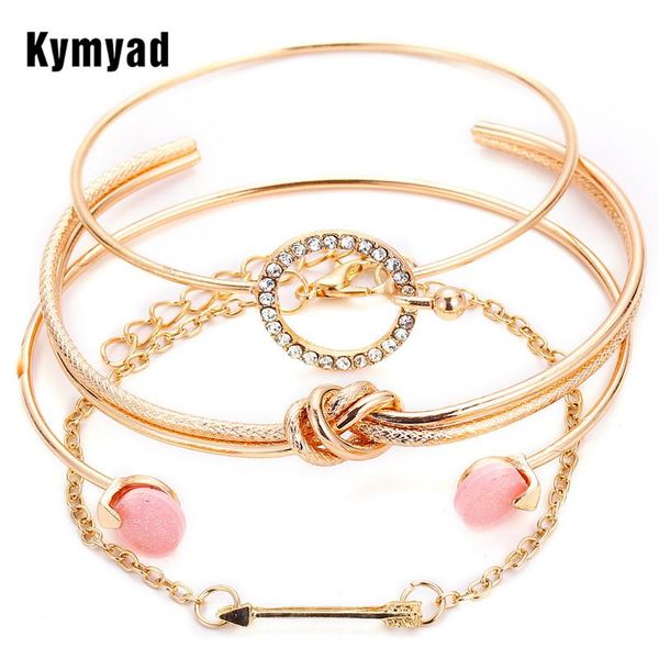 charm bracelets kymyad 4pc/set & bangles for women jewelry arrow knot round crystal gem stone bijoux womens multilayer set, Golden;silver
charm bracelets kymyad 4pc/set & bangles for women jewelry arrow knot round crystal gem stone bijoux womens multilayer set, Golden;silver