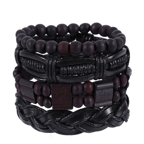 charm bracelets 4pcs/set hippie punk macrame cord knots dark brown black leather wood beads layers stackable wrap wide bracelet bangles for, Golden;silver
charm bracelets 4pcs/set hippie punk macrame cord knots dark brown black leather wood beads layers stackable wrap wide bracelet bangles for, Golden;silver