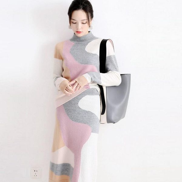 two piece dress 100% cashmere knitted suits women pieces set patchwork design long sleeve straight skirt fashion casual style 2021, White
two piece dress 100% cashmere knitted suits women pieces set patchwork design long sleeve straight skirt fashion casual style 2021, White