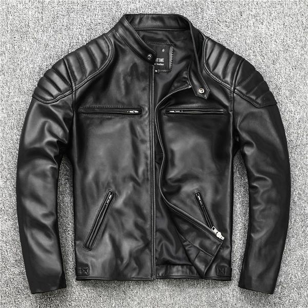 genuine sheepskin leather men's motorcycle stand-collar slim short youth casual jacket & faux, Black
genuine sheepskin leather men's motorcycle stand-collar slim short youth casual jacket & faux, Black