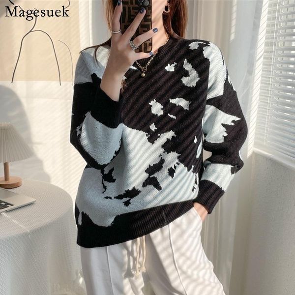 women's sweaters vintage casual sweater women plus size autumn winter loose fashion knittied long sleeve knitwear pull femme 17714, White;black 
women's sweaters vintage casual sweater women plus size autumn winter loose fashion knittied long sleeve knitwear pull femme 17714, White;black