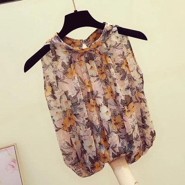 women's blouses & shirts floral blouse plus size 2021 summer style korean fashion elegant loose casual sleeveless halter retro chiffon, White
women's blouses & shirts floral blouse plus size 2021 summer style korean fashion elegant loose casual sleeveless halter retro chiffon, White