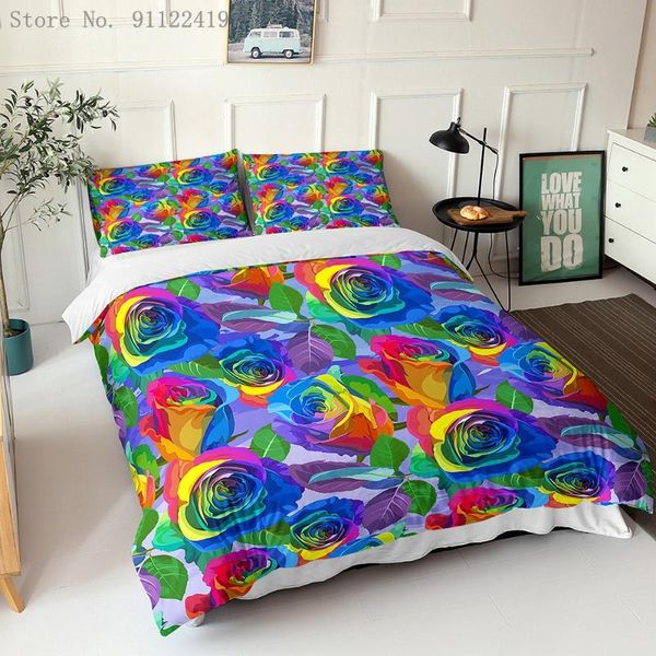 2021 new luxury bedding set flower 3pcs luxury bed linen colorful roses floral duvet cover microfiber bedclothes room decoration
2021 new luxury bedding set flower 3pcs luxury bed linen colorful roses floral duvet cover microfiber bedclothes room decoration