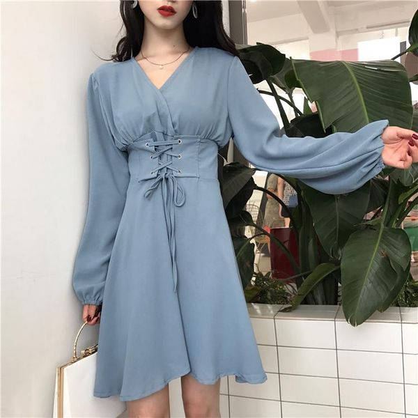 casual dresses fashion brand women's clothing korean style spring autumn long sleeve mini-dresses drawstring simple ladies, Black;gray
casual dresses fashion brand women's clothing korean style spring autumn long sleeve mini-dresses drawstring simple ladies, Black;gray