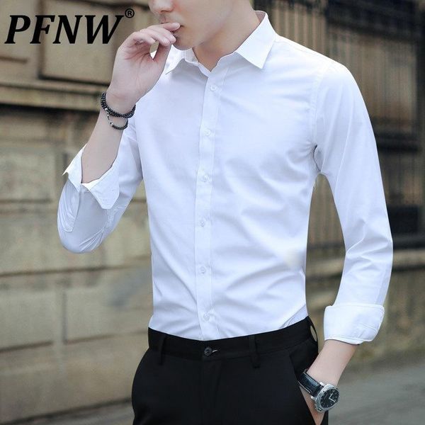 men's dress shirts pfnw 2021 business white long sleeved slim no iron solid color professional office formal suit shirt 12x0255, White;black
men's dress shirts pfnw 2021 business white long sleeved slim no iron solid color professional office formal suit shirt 12x0255, White;black