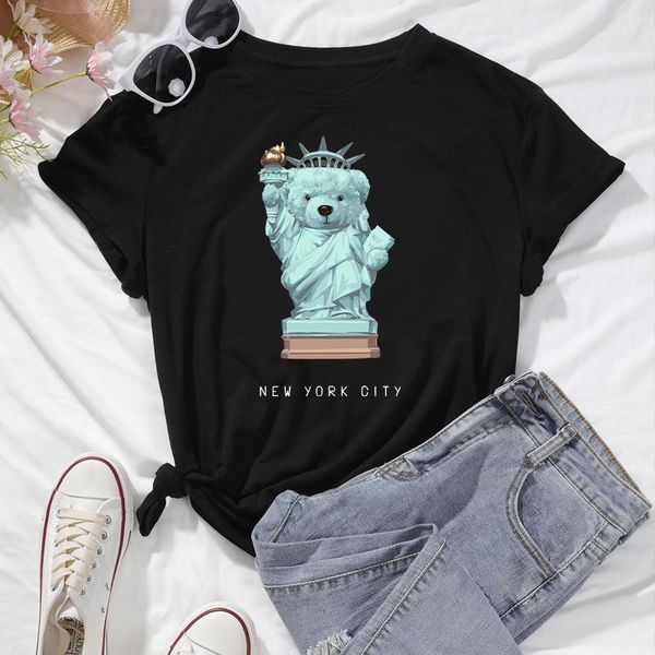 women's t-shirt anti-wrinkle creative fashion bear t shirt personality funny statue of liberty pattern cotton men women short sleeve sh, White
women's t-shirt anti-wrinkle creative fashion bear t shirt personality funny statue of liberty pattern cotton men women short sleeve sh, White