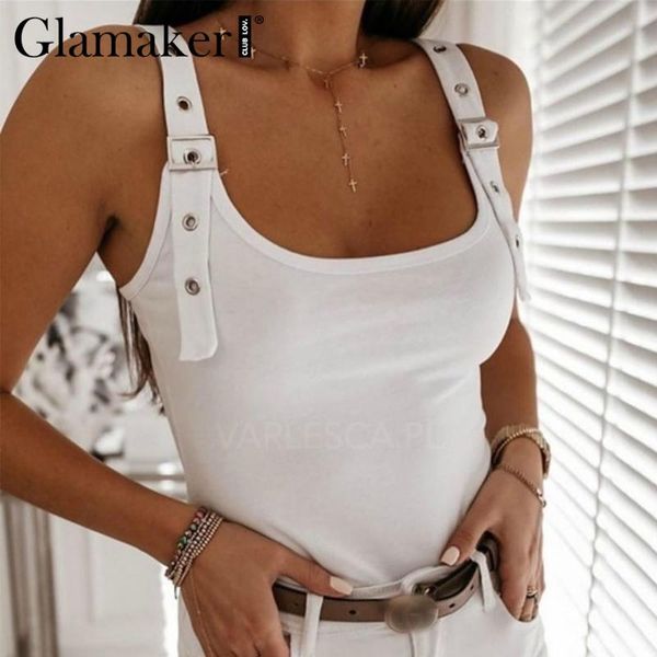 women's tanks & camis glamaker white buttons sleeveless women chic basic all-match sling ladies streetwear casual autumn spring
women's tanks & camis glamaker white buttons sleeveless women chic basic all-match sling ladies streetwear casual autumn spring