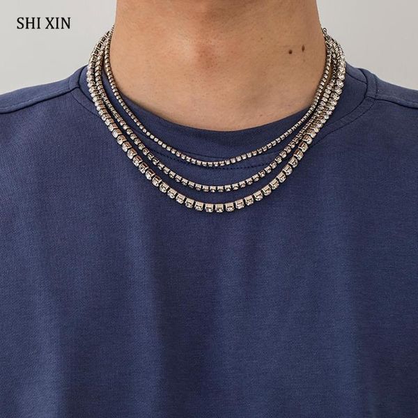 chokers shixin 3 pcs/set layered shiny rhinestones necklace choker colar for women/men hiphop crystal chain on the neck jewelry, Golden;silver
chokers shixin 3 pcs/set layered shiny rhinestones necklace choker colar for women/men hiphop crystal chain on the neck jewelry, Golden;silver