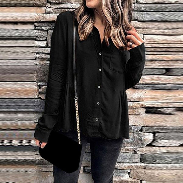 women's blouses & shirts 2021 autumn fashion womens pocket long sleeve solid color loose blouse casual shirt, White
women's blouses & shirts 2021 autumn fashion womens pocket long sleeve solid color loose blouse casual shirt, White