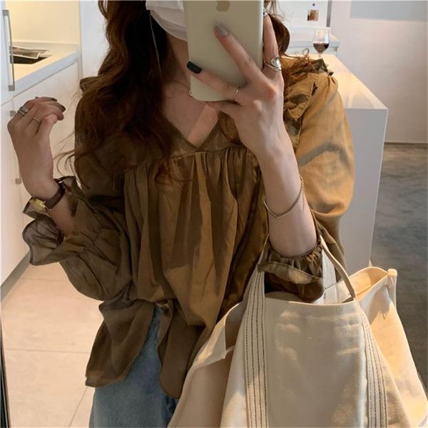 women's blouses & shirts alien kitty sweet ruffles streetwear sunscreen solid casual 2021 chic elegant thin ol women blusas mujer, White
women's blouses & shirts alien kitty sweet ruffles streetwear sunscreen solid casual 2021 chic elegant thin ol women blusas mujer, White