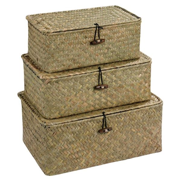 storage baskets vosarea 3pcs seaweed woven basket 3 sizes desksundries box clothes organizer with lid for home bedroom
storage baskets vosarea 3pcs seaweed woven basket 3 sizes desksundries box clothes organizer with lid for home bedroom